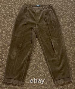 Men's Vintage Polo Ralph Lauren 34X36 Corduroy Pants Brown Excellent Condition