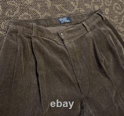 Men's Vintage Polo Ralph Lauren 34X36 Corduroy Pants Brown Excellent Condition