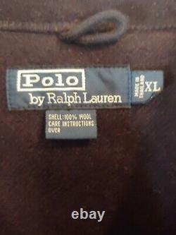 Men's Vintage Polo Ralph Lauren Field Hunting Coat Wool Multi Pocket Size XL