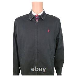 Men's Vintage Polo Ralph Lauren Sport Coat (Large) Chino Jacket Black Red Pony