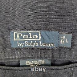 Men's Vintage Polo Ralph Lauren Sport Coat (Large) Chino Jacket Navy Blue Blazer