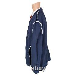 Men's Vintage Polo Ralph Lauren Sport Coat (Large) Chino Jacket Navy Blue Blazer