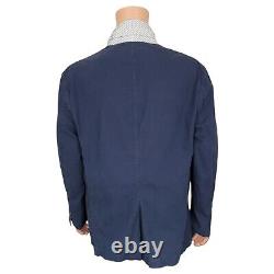 Men's Vintage Polo Ralph Lauren Sport Coat (Large) Chino Jacket Navy Blue Blazer