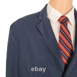 Men's Vintage Polo Ralph Lauren Sport Coat (Large) Chino Jacket Navy Blue Blazer