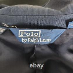 Men's Vintage Polo Ralph Lauren Sport Coat (Large) Chino Jacket Navy Blue Blazer