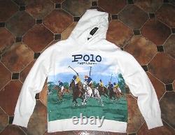 Men's (XL) POLO-RALPH LAUREN (Graphic Vintage Players) Hoodie Fleece Sweatshirt