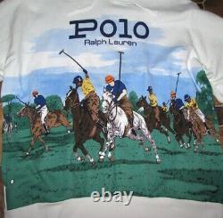 Men's (XL) POLO-RALPH LAUREN (Graphic Vintage Players) Hoodie Fleece Sweatshirt