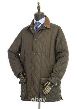 Mens Polo Ralph Lauren Vintage Quilted Jacket Hunting Khaki Sport Coat Size L