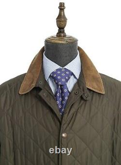 Mens Polo Ralph Lauren Vintage Quilted Jacket Hunting Khaki Sport Coat Size L