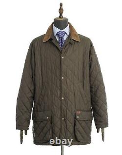 Mens Polo Ralph Lauren Vintage Quilted Jacket Hunting Khaki Sport Coat Size L
