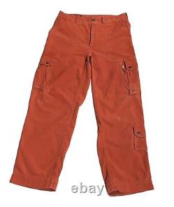 Mens Vintage 90s POLO RALPH LAUREN Corduroy Cargo Pants Terracotta Size 34/32