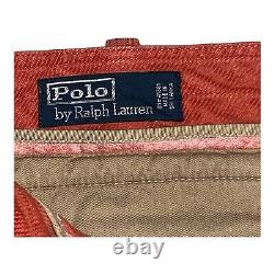 Mens Vintage 90s POLO RALPH LAUREN Corduroy Cargo Pants Terracotta Size 34/32