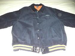 Mens Vintage Polo Ralph Lauren XL Navy Corduroy Baseball Jacket