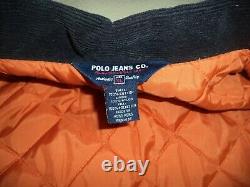 Mens Vintage Polo Ralph Lauren XL Navy Corduroy Baseball Jacket