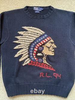 Mens Vintage Ralph Lauren Polo Native American 1994 Sweater M