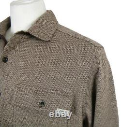 NEW VINTAGE Polo Ralph Lauren Pullover Shirt Jacket! Brown Herringbone Run Big