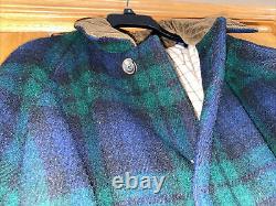 NEW Vintage Polo Ralph Lauren Blackwatch Tartan Corduroy Collar Trench Coat Sz M