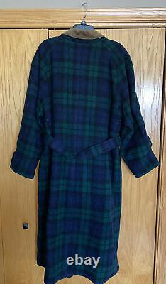 NEW Vintage Polo Ralph Lauren Blackwatch Tartan Corduroy Collar Trench Coat Sz M