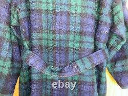 NEW Vintage Polo Ralph Lauren Blackwatch Tartan Corduroy Collar Trench Coat Sz M