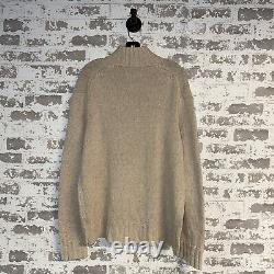 NICE! Heavy Vintage Polo Ralph Lauren USA Flag Linen Knit Sweater LARGE