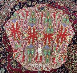 NOS VTG Polo Ralph Lauren Psychedelic Paisley 100% Silk Button Up Shirt Sz XXL