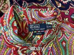 NOS VTG Polo Ralph Lauren Psychedelic Paisley 100% Silk Button Up Shirt Sz XXL