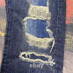 NWT Mens 30x32 Polo Ralph Lauren Jeans Sullivan Slim Vtg Distressed Patchwork