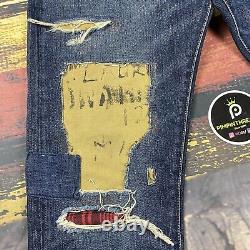 NWT Mens 30x32 Polo Ralph Lauren Jeans Sullivan Slim Vtg Distressed Patchwork