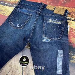 NWT Mens 30x32 Polo Ralph Lauren Jeans Sullivan Slim Vtg Distressed Patchwork