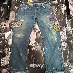 NWT Polo Ralph Lauren Distressed EXPEDITION PATCH Vintage Classic Denim Jeans 36