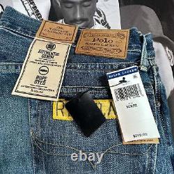 NWT Polo Ralph Lauren Distressed EXPEDITION PATCH Vintage Classic Denim Jeans 36