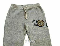 NWT Polo Ralph Lauren GREY VINTAGE TIGER Patch Sweat Pants Men's size 2XL