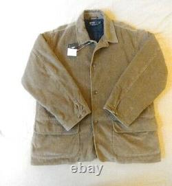 NWT Polo Ralph Lauren Mens Vintage Corduroy Barn Jacket/Coat Size L Beige