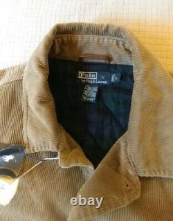 NWT Polo Ralph Lauren Mens Vintage Corduroy Barn Jacket/Coat Size L Beige