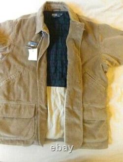 NWT Polo Ralph Lauren Mens Vintage Corduroy Barn Jacket/Coat Size L Beige