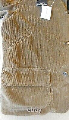 NWT Polo Ralph Lauren Mens Vintage Corduroy Barn Jacket/Coat Size L Beige