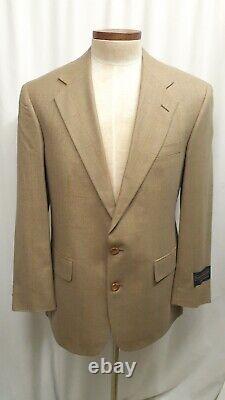 NWT VINTAGE Polo Ralph Lauren 40R Tan Plaid Silk Wool Blazer Sport Jacket Coat