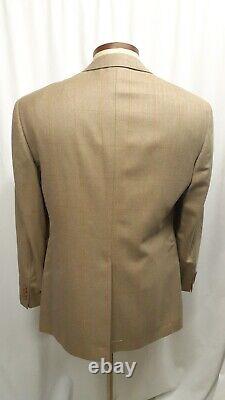 NWT VINTAGE Polo Ralph Lauren 40R Tan Plaid Silk Wool Blazer Sport Jacket Coat