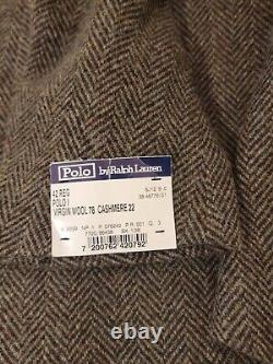 NWT VTG Polo by Ralph Lauren Men's Size 42R Gray Herringbone Blazer Jacket