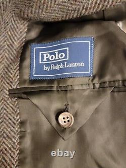 NWT VTG Polo by Ralph Lauren Men's Size 42R Gray Herringbone Blazer Jacket