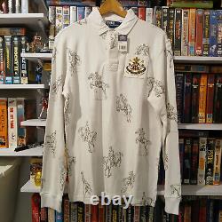 NWT Vintage Polo Ralph Lauren Equestrian 5 Horseman Stampede Rugby Shirt- Size L