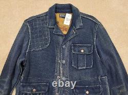 NWT Vintage Polo Ralph Lauren Men's Fishing Hunting Denim Look Jacket Size XL