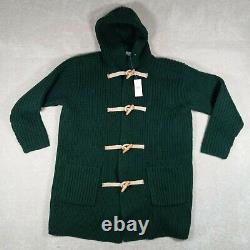 NWT Vintage Polo Ralph Lauren Men's XL Coat Hooded Toggle Wool Knit Green