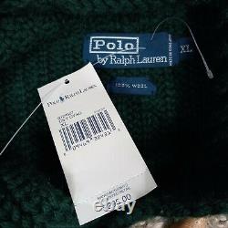 NWT Vintage Polo Ralph Lauren Men's XL Coat Hooded Toggle Wool Knit Green