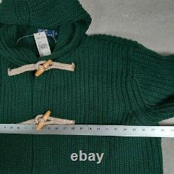 NWT Vintage Polo Ralph Lauren Men's XL Coat Hooded Toggle Wool Knit Green