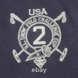 NWT Vintage Polo Ralph Lauren USA Snow Polo Challenge Cup Rugby L Long Sleeve