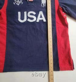 NWT Vintage Polo Ralph Lauren USA Snow Polo Challenge Cup Rugby L Long Sleeve