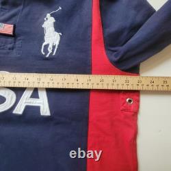 NWT Vintage Polo Ralph Lauren USA Snow Polo Challenge Cup Rugby L Long Sleeve