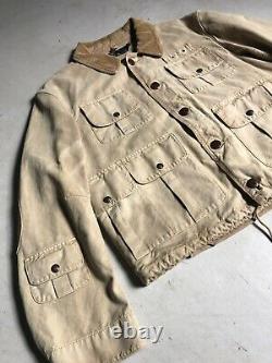 New Polo Ralph Lauren Khaki Hunting Fishing Jacket Coat RRL Safari VTG Rugged XL