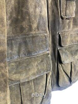 New Polo Ralph Lauren Large Brown Leather Hunting Jacket RRL Oil VTG Coat XL PRL